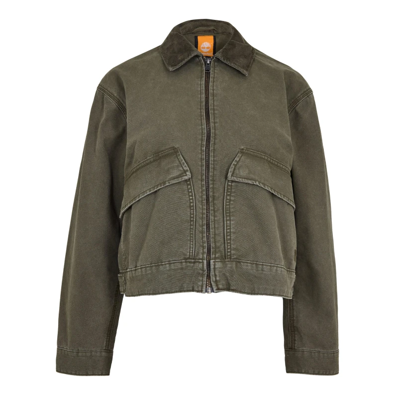 Image of Timberland Womens Washed Canvas Softshell Jacket Leaf Green female 8 (XS)
