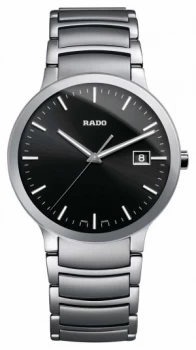Image of Rado Centrix L Mens Quartz Steel Bracelet Black Dial Watch