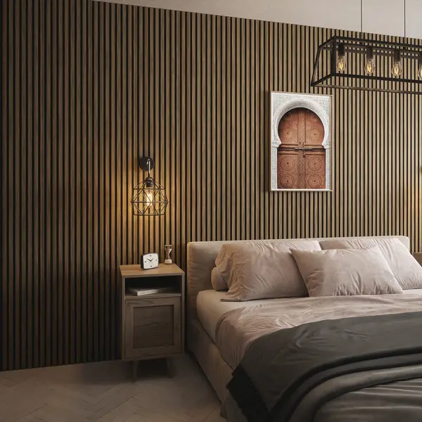 Image of Kraus Acoustic Panel 2400 x 572.5 x 19mm Maple Stripe - 5 Panel Pack
