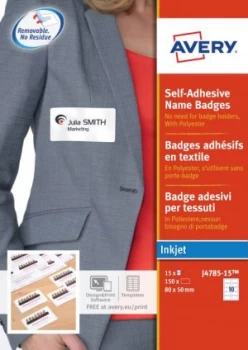 image of Avery J4785 Self-Adh Badge 80 x 50mm White Pack 150