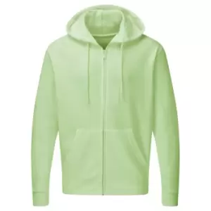 Image of SG Mens Plain Full Zip Hooded Sweatshirt (XL) (Neo Mint)