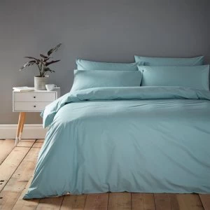 image of Linea Cotton Rich Fitted Sheet - Duck Egg