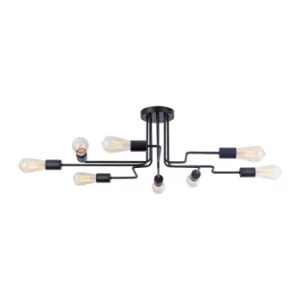 Image of Gilbert Ceiling Lamp Black, 8 Light, E27
