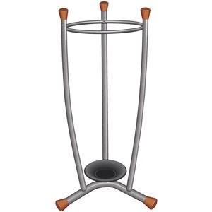 Original Umbrella Stand with Removable Drip Tray Metal Finish Wood Trim 15 Umbrellas