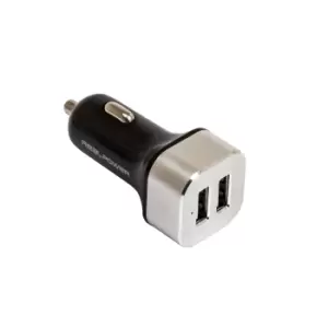 image of RealPower 176635 mobile device charger Black, Silver Auto