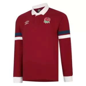 Image of Umbro England Rugby Long Sleeve Classic Shirt Adults - Red