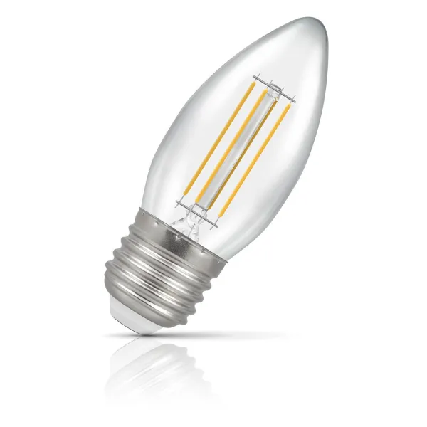 Image of Crompton Lamps LED Candle 5W E27 Dimmable Filament Cool White Clear (40W Eqv)