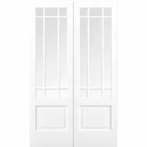 Image of LPD (W) 42" White Downham Glazed 9L Pair Internal French Door