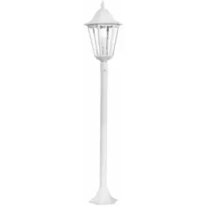 Image of IP44 Outdoor Bollard Light White Aluminium Lantern 1 x 60W E27 Tall Lamp Post