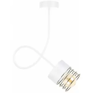 Image of Keter Royal Slim Pendant Ceiling Light White, Gold, 25cm, 1x E27