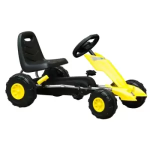 image of Reiten Kids Pedal Go Kart with Rubber Wheels - Yellow/Black