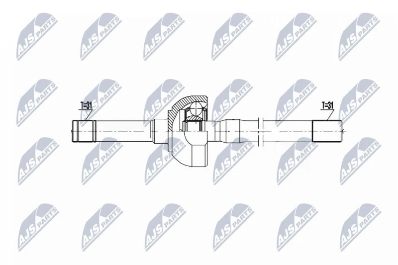 Image of NTY NPW-NS-156 Drive shaft Front Axle Left Drive Shaft (13)