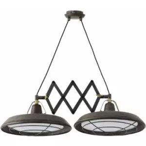 Image of Aged brown pendant Plec 2 bulbs