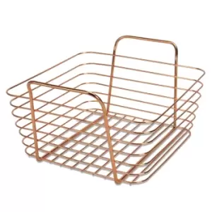 Image of Rose Gold Metal Storage Basket Small M&W