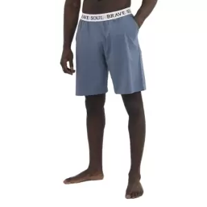 Image of Brave Soul Mens Logo Waistband Jersey Lounge Shorts (L) (Black)