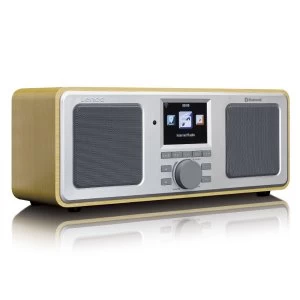 image of Lenco FM WiFi Digital Radio with USB Playback - Wood Effect