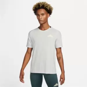 Image of Nike Dri-FIT Trail Mens Short-Sleeve Trail Running Top - Grey