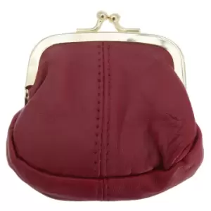 Image of Womens/Ladies Soft Leather Coin Purse With Metal Clasp (One Size) (Red)