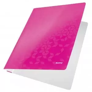 Image of Leitz WOW A4 Flat Files with Bar Mechanism - Pink - Outer carton of 10