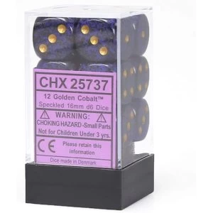 image of Chessex 16mm d6 Dice Block: Golden Cobalt