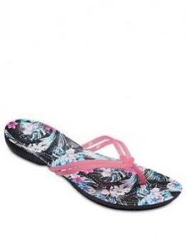 Image of Crocs Isabella Graphic Flip Flop Pink Size 8 Women