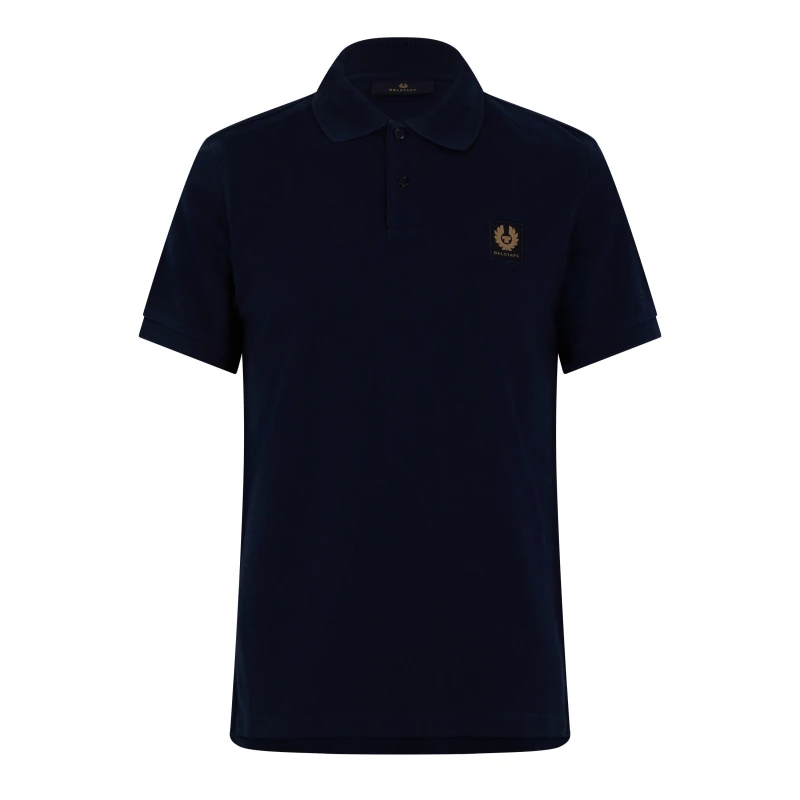Image of Belstaff Cotton Pique Polo Dark Ink male S
