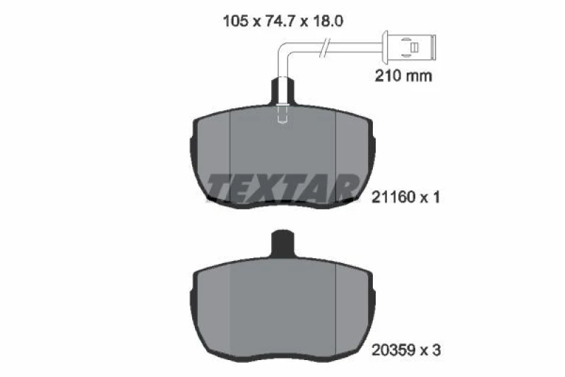 Image of Brake pad set TEXTAR 2116002