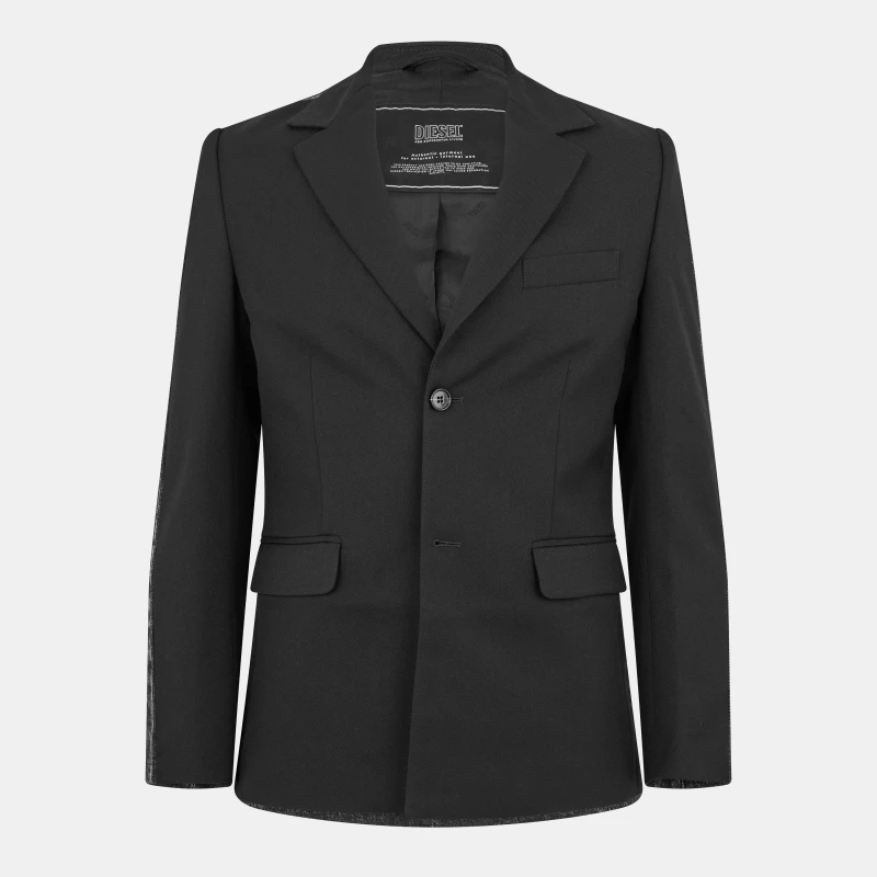Image of Diesel Mens Wire A Textured Stretch Blazer Black male XS (44)