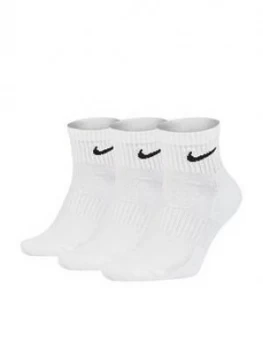 Image of Nike Everyday Cushion Ankle Socks (3 Pack), White Size M Men