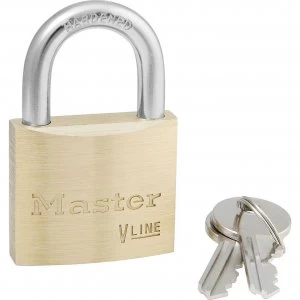 image of Masterlock V Line Brass Padlock Keyed Alike 40mm Standard 2341