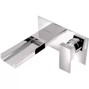 image of Chrome Wall Mounted Bath Mixer Tap - Quadra