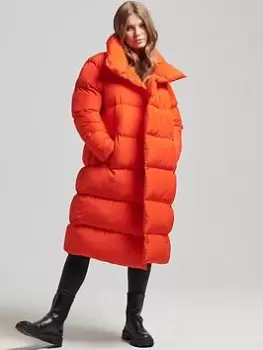 image of Superdry Studios Duvet Coat - Orange, Size 12, Women