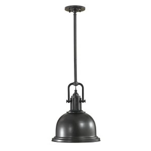 Image of 1 Light Dome Ceiling Pendant Dark Bronze, E27