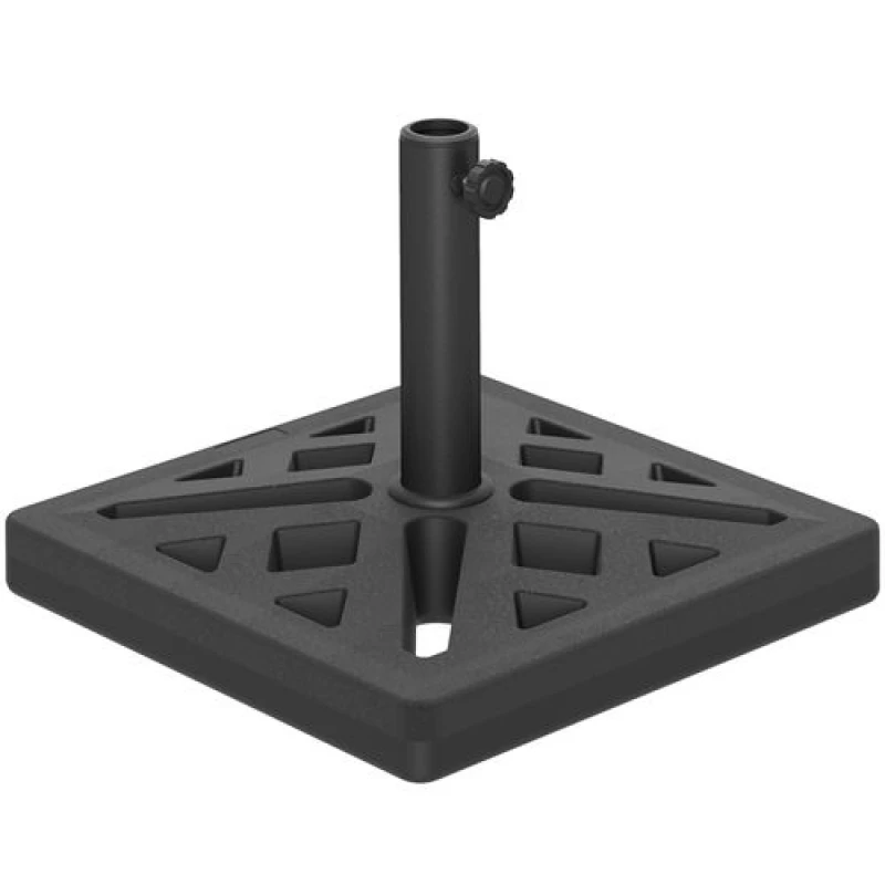 Image of Outsunny Parasol Base 15kg Garden Umbrella Stand with Cut-Out Design, Black Black