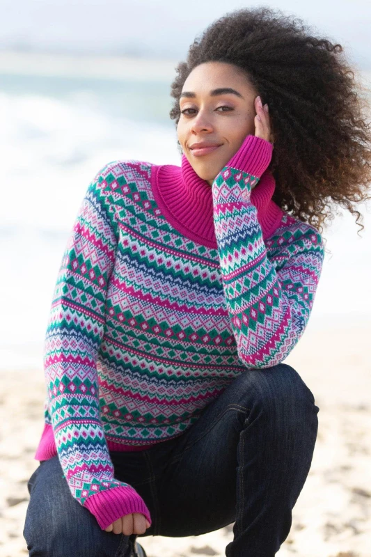 Image of Kite Womens Puncknowle Roll Neck Knit Jumper Size: Small Multicolor Female S