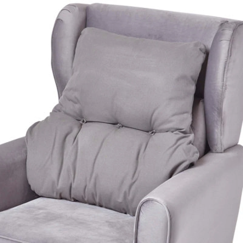 Image of Homescapes Charcoal Grey Cotton Back Support Cushion