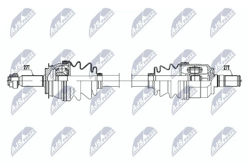 Image of NTY NPW-HY-615 Drive shaft Automatic Transmission, Front Axle Left Drive Shaft (13)