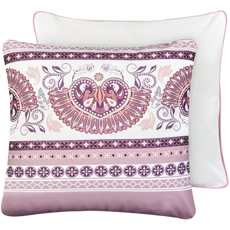 Image of Beliani Set Of 2 Outdoor Cushions Tvista Oriental Pattern 45 X 45cm Purple