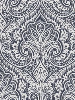 Image of Fresco Jamila Navy/Silver Wallpaper