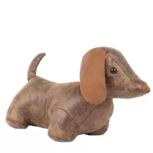 Dexter Daschund Dog Door Stop Brown