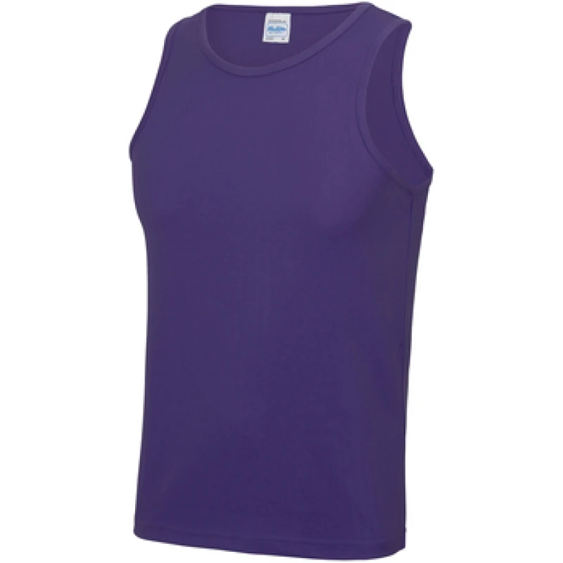 Image of AWDis AWDis Men Just Cool Sports Gym Plain Tank Vest Top in Purple Size: large Purple L Male 5055747877441