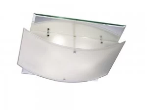 Image of Flush Ceiling 3 Light Polished Chrome, Smoked Mirror