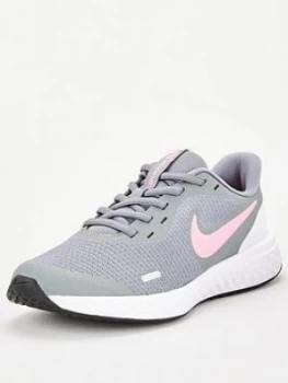 image of Nike Revolution 5 Junior Trainer - Grey Pink White