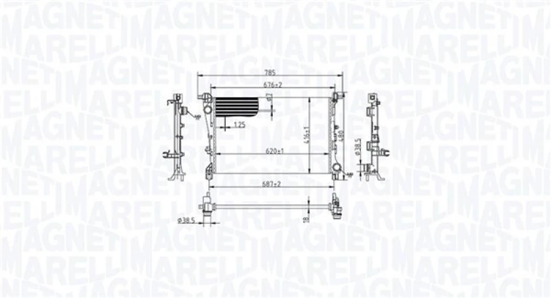 Image of MAGNETI MARELLI Engine radiator MAGNETI MARELLI 350213217900