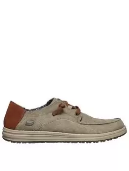 Image of Skechers Air-cooled Goga Mat Arch Streetwear Casual Shoe, Brown, Size 10, Men