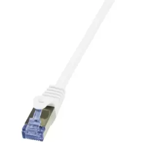 image of LogiLink 0.25m Cat.6A 10G S/FTP networking cable White Cat6a S/FTP...