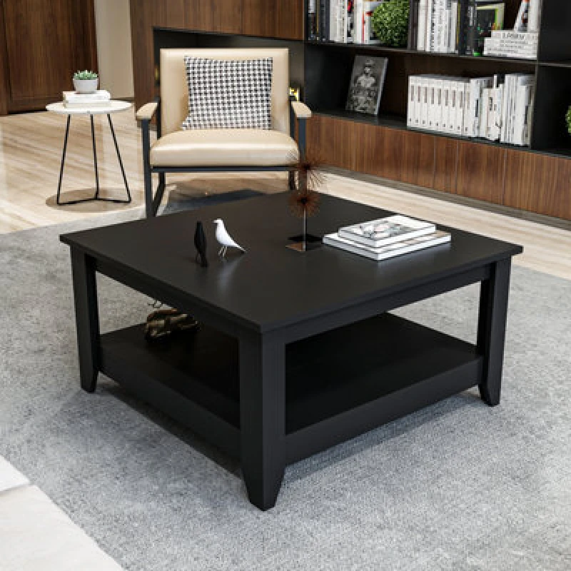 Image of Decorotika Lea 90 Cm Square Coffee Table Black