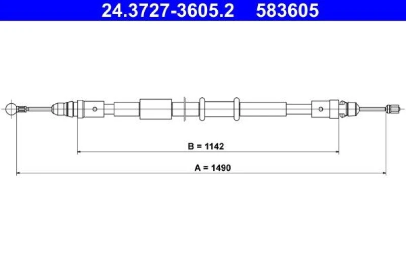 Image of Handbrake cable ATE 24.3727-3605.2