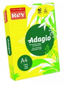 Image of Rey Adagio A4 Paper 80gsm Deep Yellow RM500