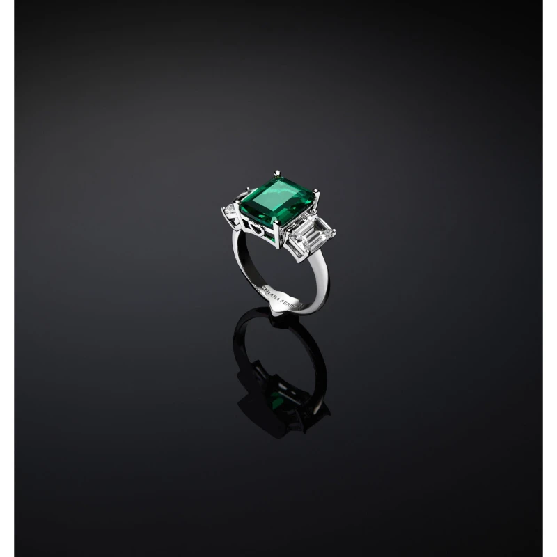 Image of Chiara Ferragni Womens Emerald Band Ring Multi female 12